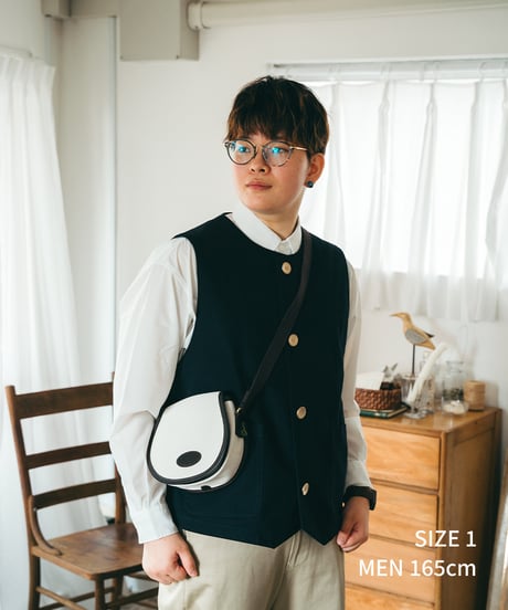 #-48 Peach brushed classic vest (Navy)