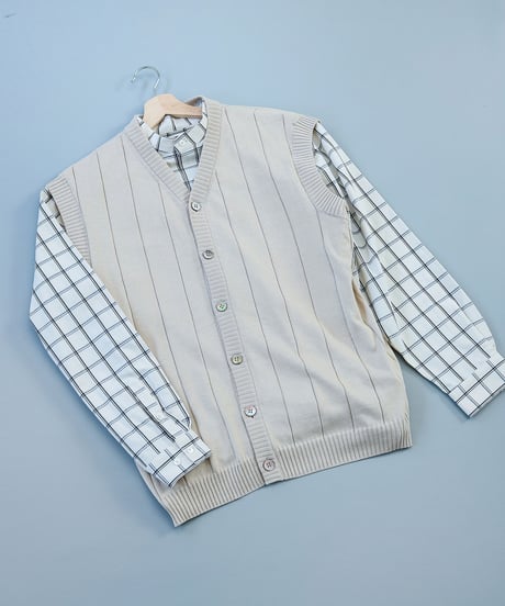 #-06 Windowpane check stand collar shirts