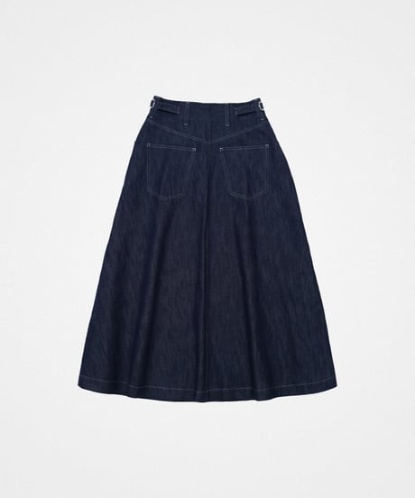 #-58 EX. Rigid denim flare skirt