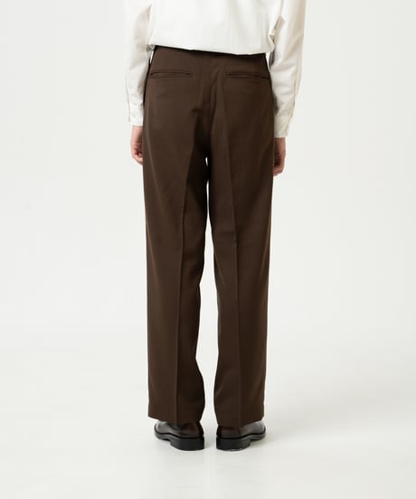#-47 Wool mix 2tuck slacks (Brown)
