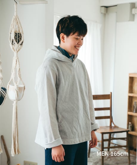 "UNFOLK CLASSIC" Banshu double gauze bias cut hoodie