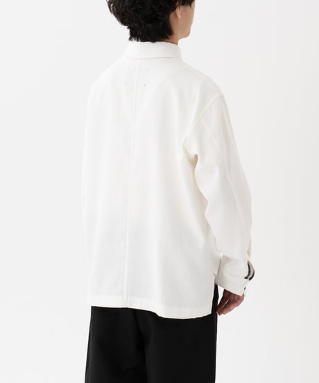 “UNFOLK CLASSIC” Enshu soft herringbone shirt jacket (White)