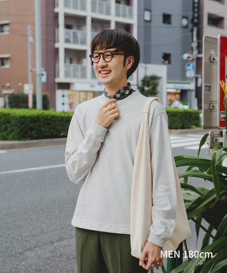 "UNFOLK CLASSIC" Banshu double gauze bias cut tshirt