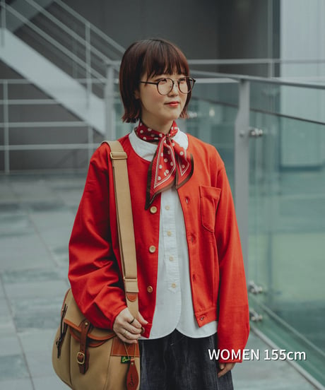#-74 Hand print silk scarf (Red)