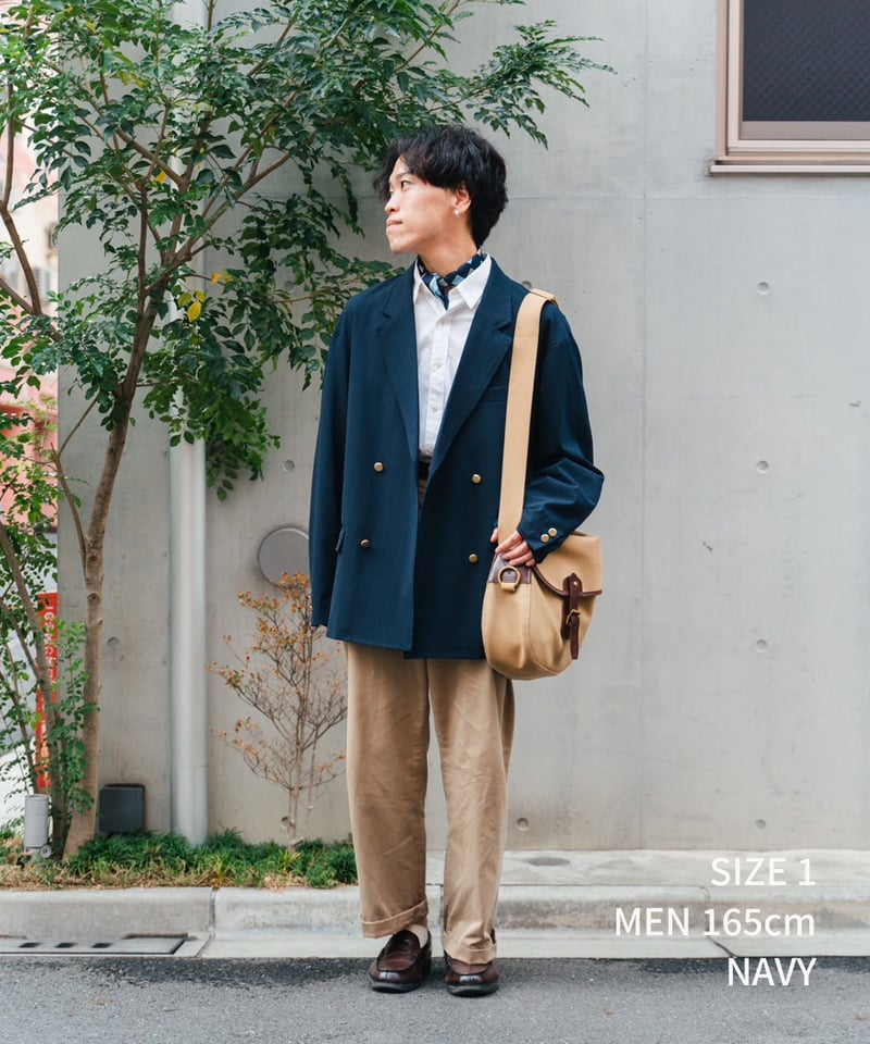 UNFOLK ダブルブレスト ブレザー Lサイズ ネイビー 22 4B relax double blazer (Navy) | UNFOLK
