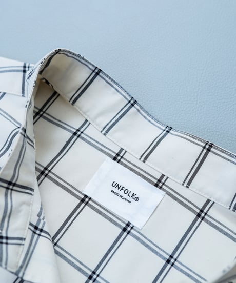 #-06 Windowpane check stand collar shirts