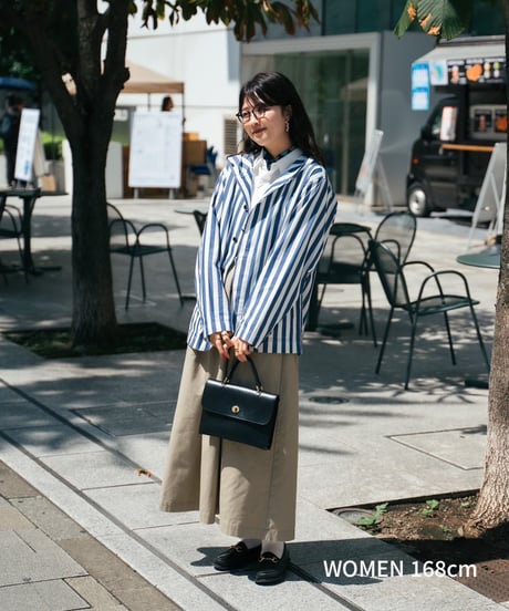 "UNFOLK CLASSIC" Banshu shuttle stripe shirt jacket