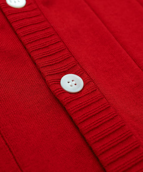 #-09 Giza cotton vneck knit vest (Red)
