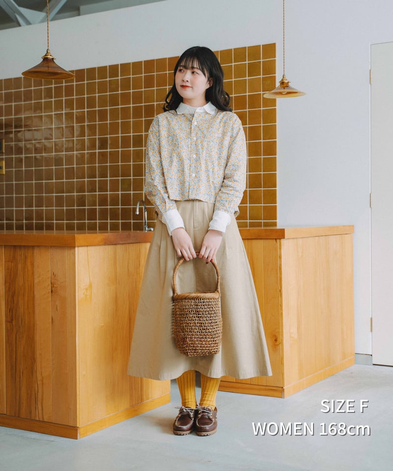 79 2way detachable collar liberty print shirt
