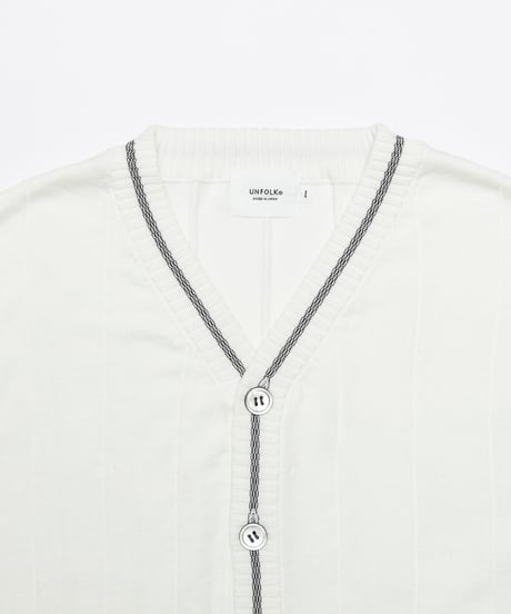 #-09 16G giza cotton vneck knit vest (Ivory)