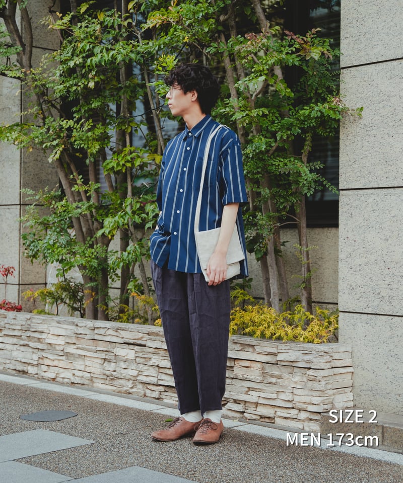 61 2way detachable collar short sleeve stripe