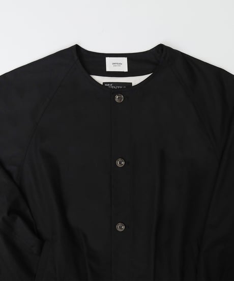 #-05 Ventile gabardine nocollar blouson  (Black)