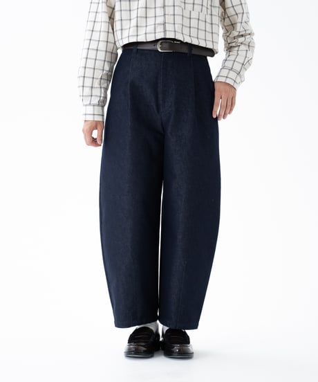 #-73 Rigid denim 1tuck baloon pants