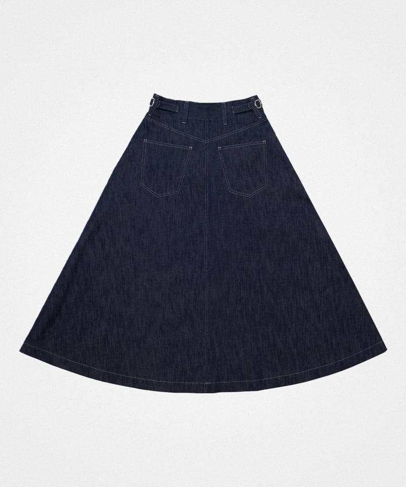 58 EX. Rigid denim flare skirt | UNFOLK