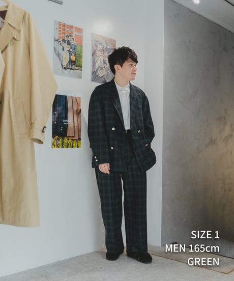 #-36 Seamless classic check slacks (Brown）