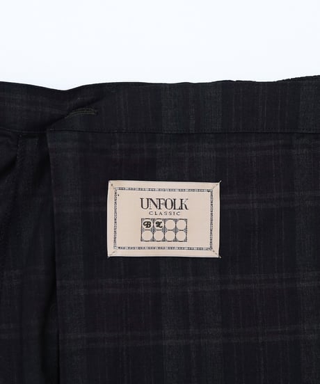 “UNFOLK CLASSIC” Enshu bokujyu coating madras check skirt