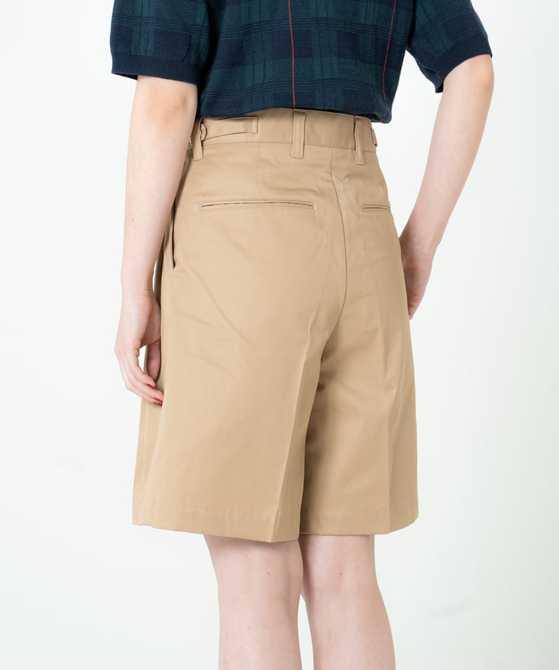 みな#-63 Ventile gabardine 2tuck shorts 63 Ventile gabardine 2tuck flare shorts (Beig