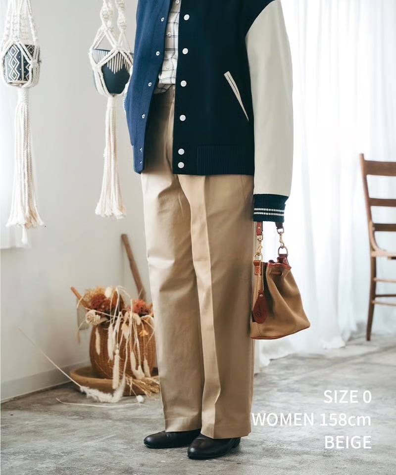 24 Ventile gabardine 2tuck straight pants (Kh