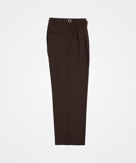 #-47 Wool mix 2tuck slacks (Brown)