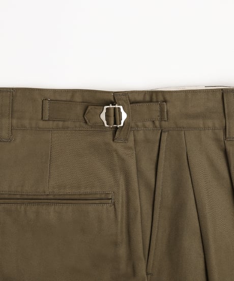 #-24 Ventile gabardine 2tuck straight pants (Khaki)