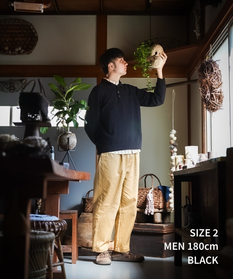 33 7×3G cotton knit polo (Beige) | UNFOLK 33 7×3G cotton knit polo (Beige) | UNFOLK