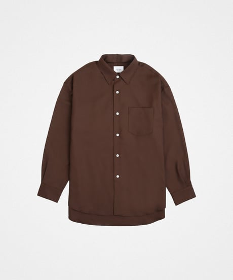 #-41 2way detachable collar wool shirt（Brown）