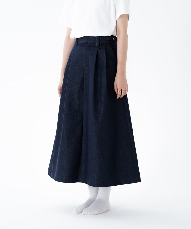 HOW2WORK Luna Denim ver. 未開封 2025AW 先行予約】#-70 Rigid denim 2tuck skirt | UNF