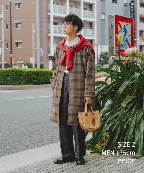 #-27 Reversible nocollar coat  (Beige)