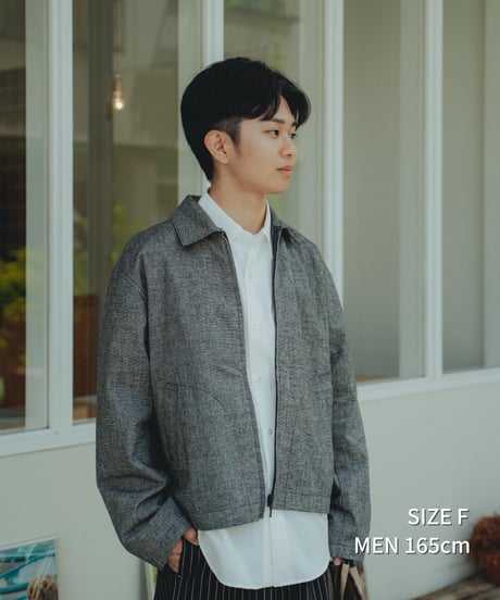 “UNFOLK CLASSIC” Banshu linen mix napping style blouson