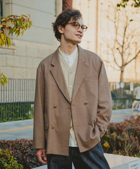 #-31 4B relax double check blazer (Beige)
