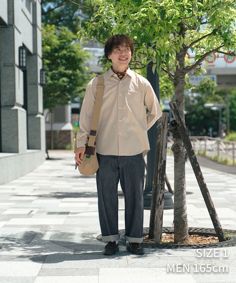 #-15 2way detachable collar shirt (Beige)