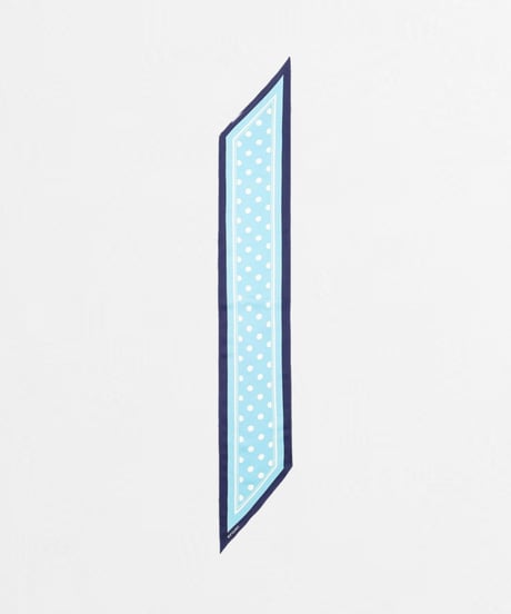 #-74 Hand print silk scarf (Blue)