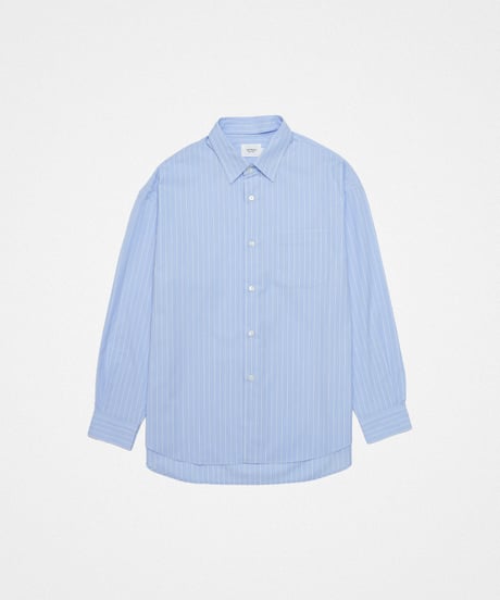 #-78 2way detachable collar stripe shirt (Blue)