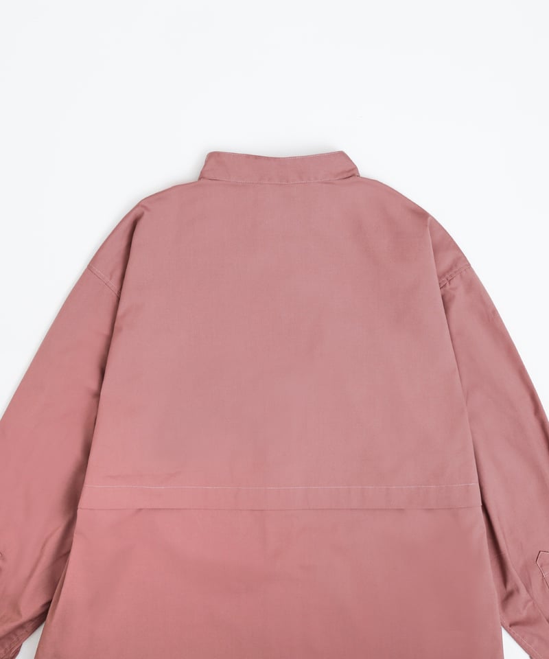 UNFOLK 2way ディタッチャブルカラー シャツ ワンピース ピンク 長袖 UNFOLK 2way ディタッチャブルカラー シャツ ワンピース ピンク