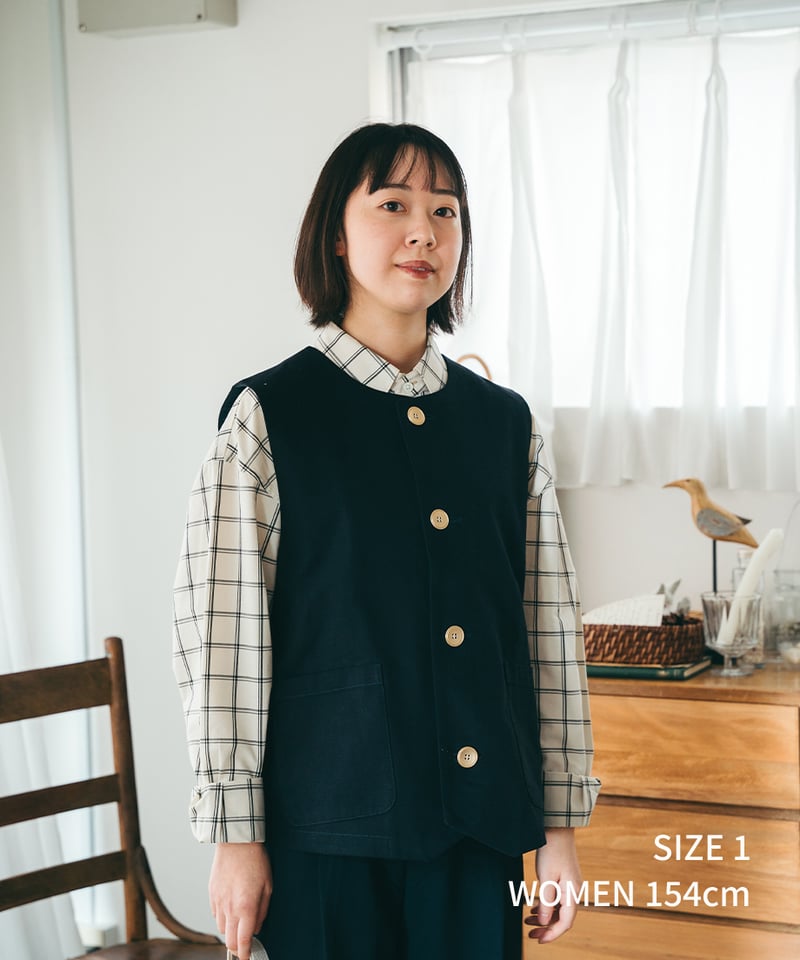 48 Peach brushed classic vest (Brown) | UNFOLK