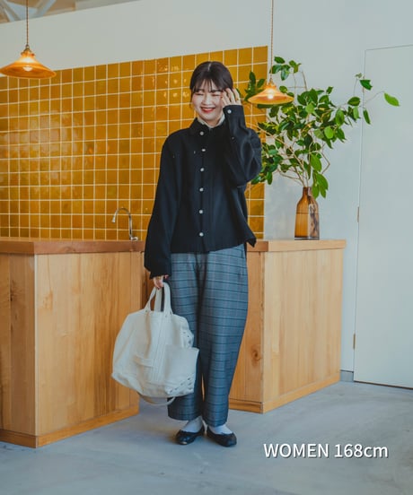 “UNFOLK CLASSIC” Enshu soft herringbone shirt jacket (Black)