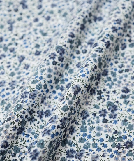 #-79 2way detachable collar liberty print shirt (Navy)
