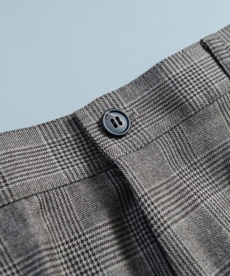 #-12 Gren check wool classic slacks