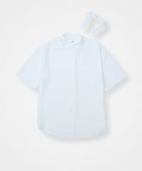 #-60 2way detachable collar short sleeve shirt (White)