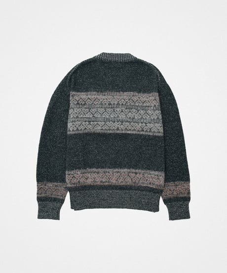 #-68 Fair isle pattern jacquard knit (Green)