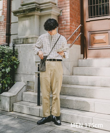 #-06 Windowpane check stand collar shirts