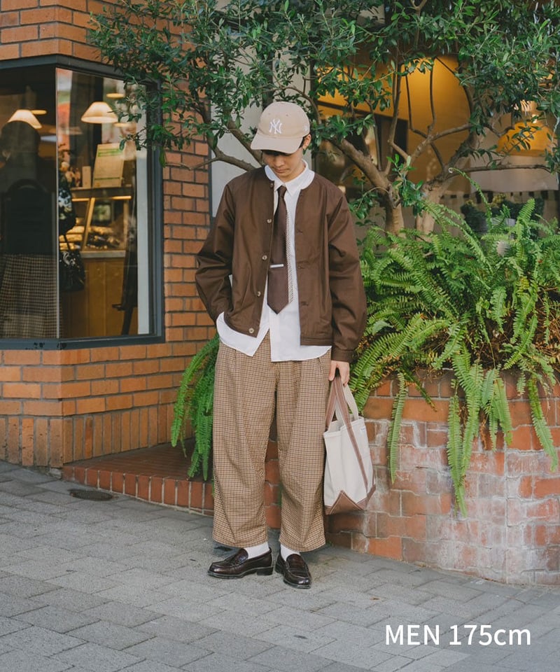 05 Ventile gabardine roundneck blouson (Brown