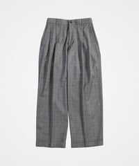 #-12 Gren check wool classic slacks