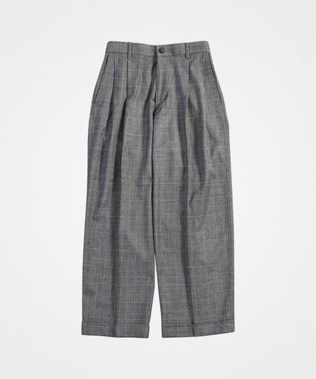 #-12 Gren check wool classic slacks