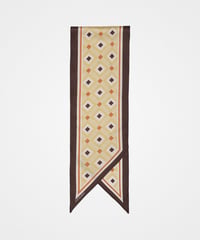 #-59 EX. Hand print silk scarf (Yellow)