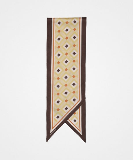 #-59 EX. Hand print silk scarf (Yellow)