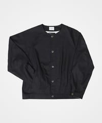 #-05 Ventile gabardine nocollar blouson  (Black)