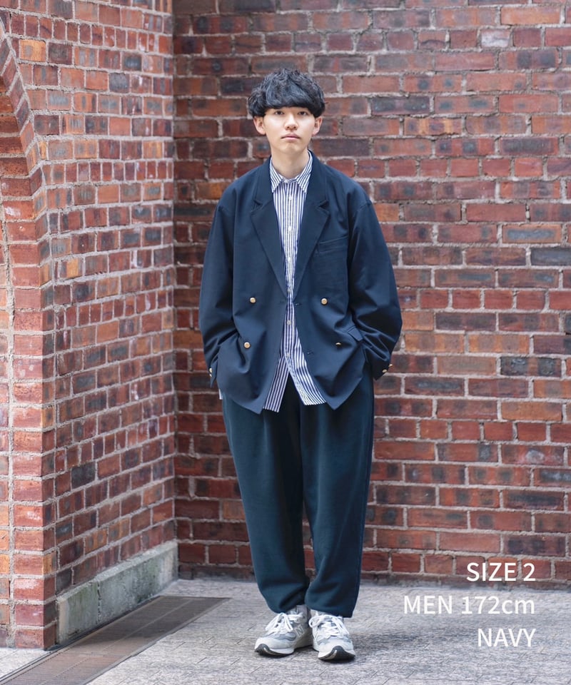 22 4B relax double blazer (Black) | UNFOLK