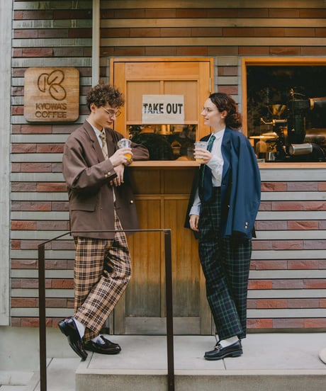 #-21 Seamless classic check pants (Beige)