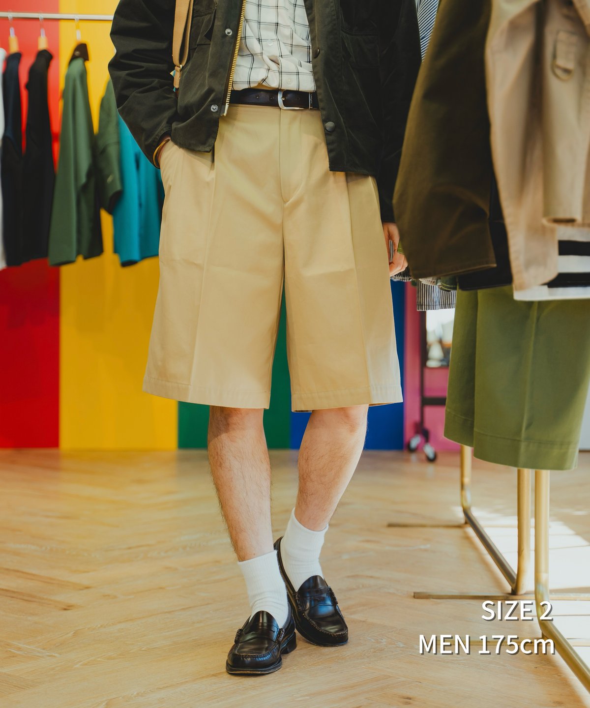 みな#-63 Ventile gabardine 2tuck shorts 63 Ventile gabardine 2tuck flare shorts (Beig